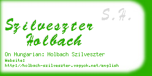 szilveszter holbach business card